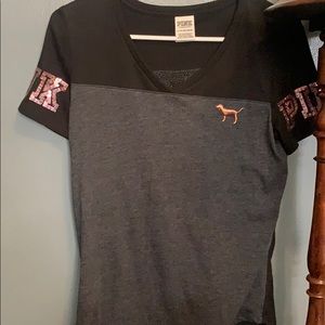 V-neck and t-shirt like.